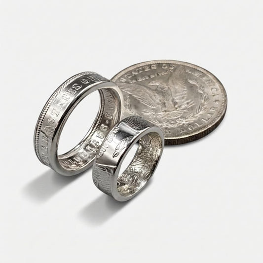 Morgan Silver Dollar Wedding Band Set