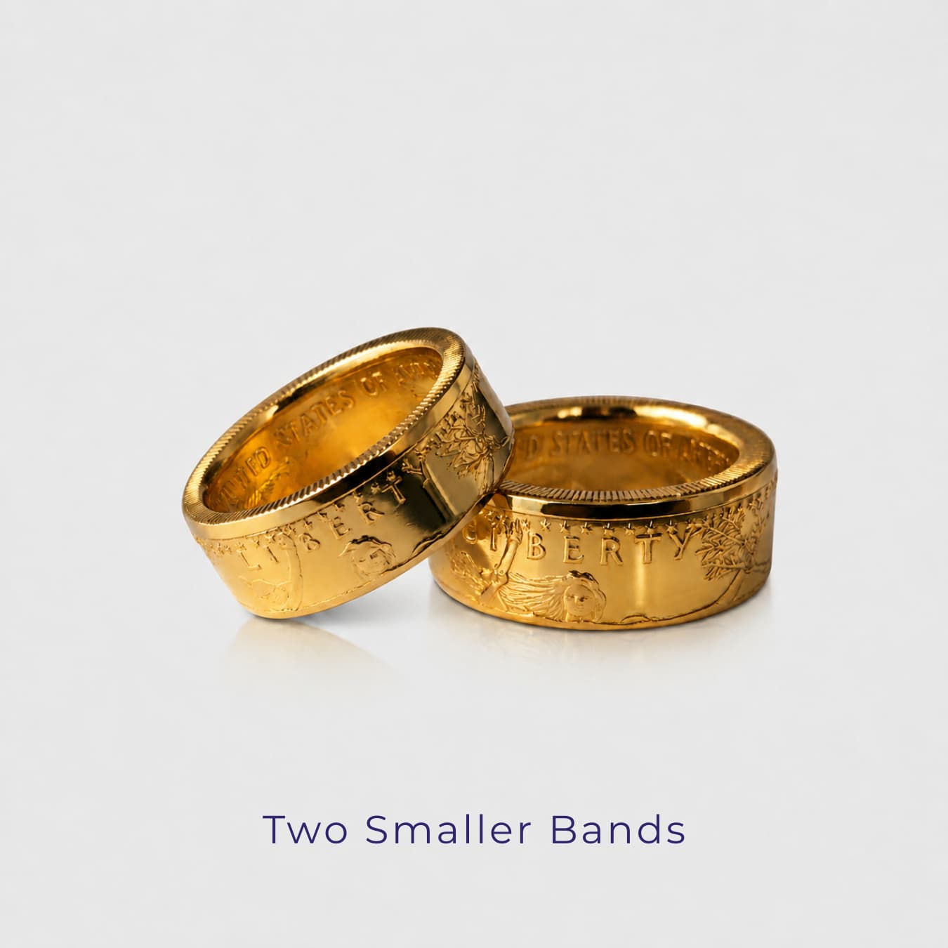 Reserved gold wedding set from two half ounce American Gold Eagle rings