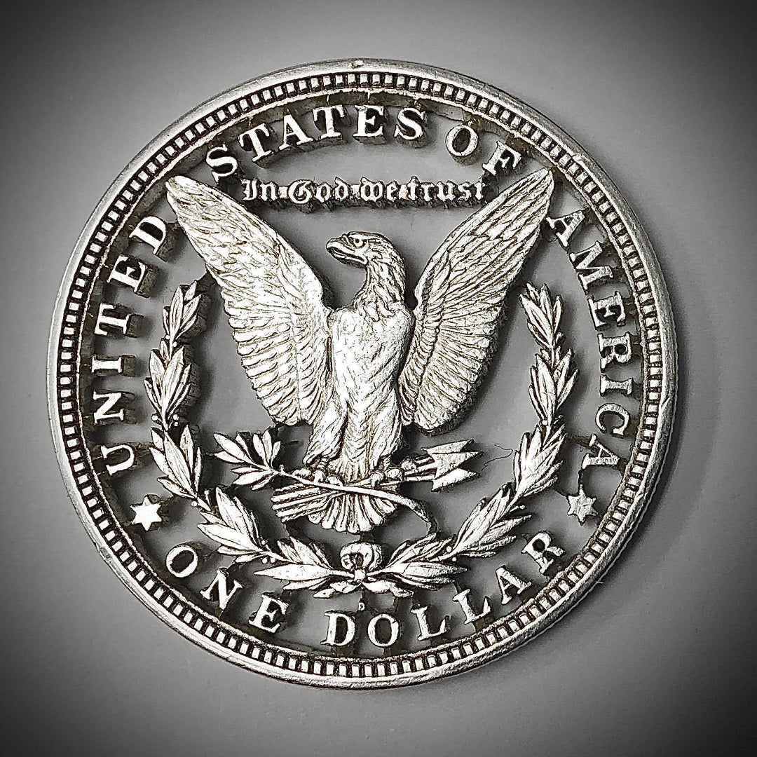 1882 Morgan Silver Dollar Cut Coin Necklace