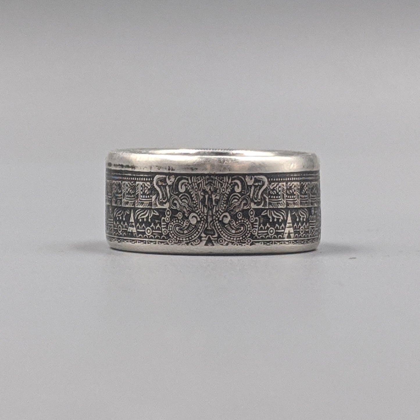 Aztec Calendar Coin Ring