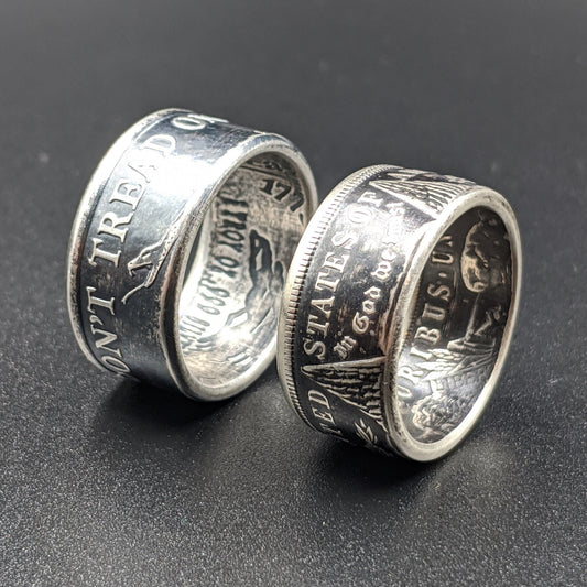 Classic 'Patriot Pair' Coin Ring Set