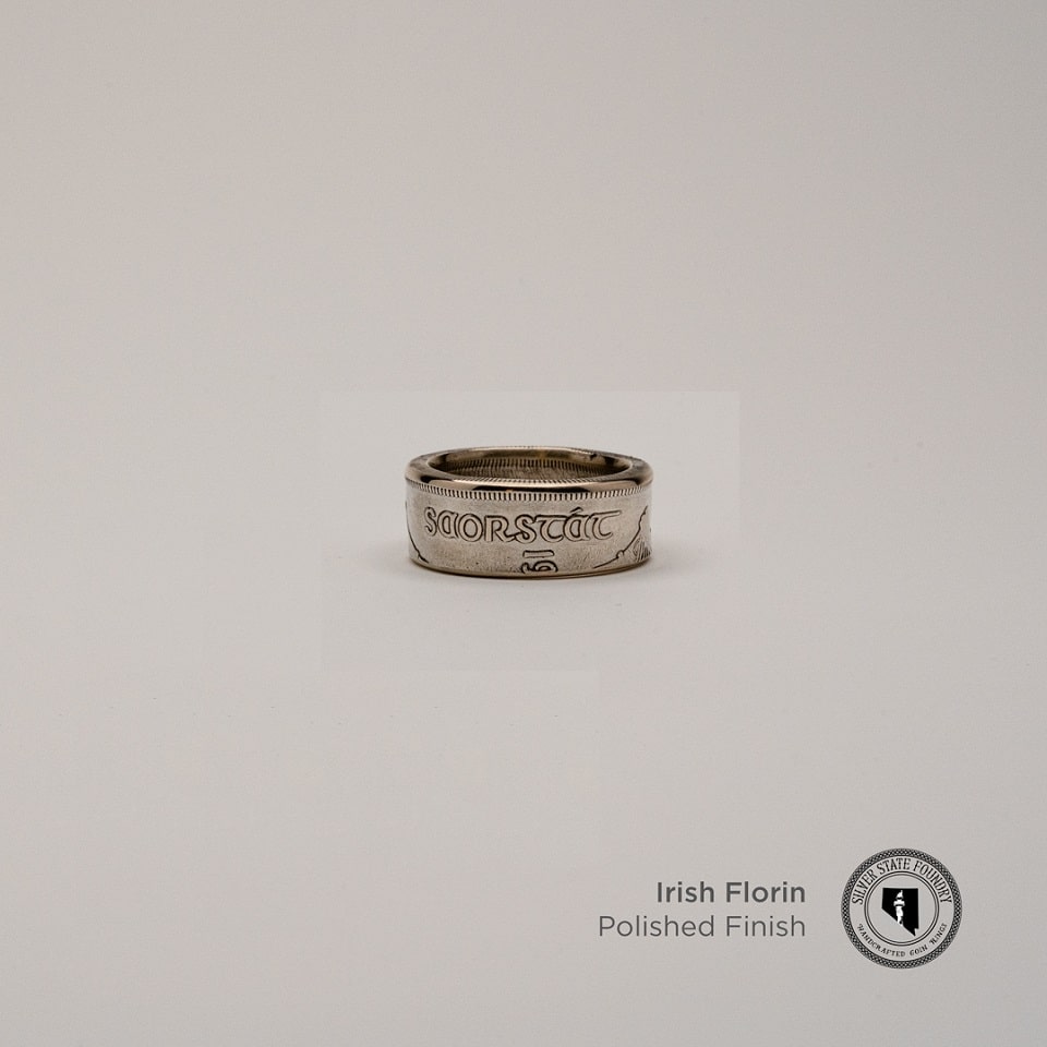 Irish Silver Florin Coin Ring