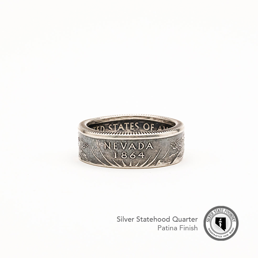 Silver State Quarter Coin Rings