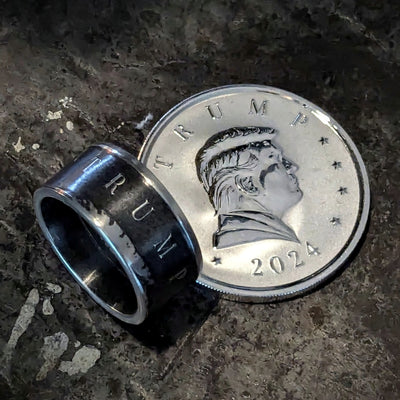 Trump 2024 Silver Coin Ring