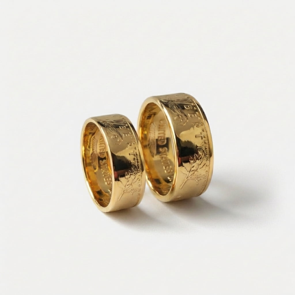Gold Coin Ring Wedding Bands