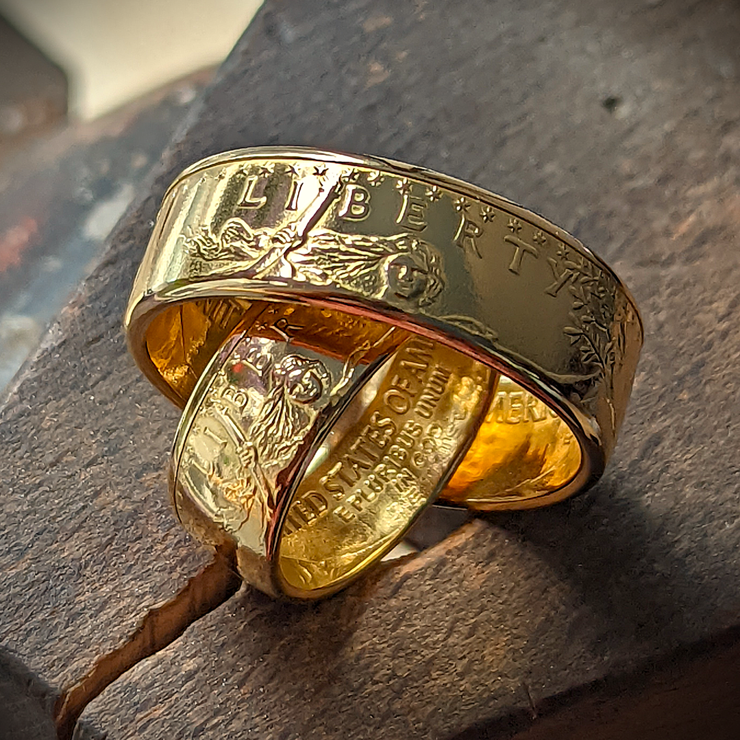 Gold Coin Ring Wedding Bands