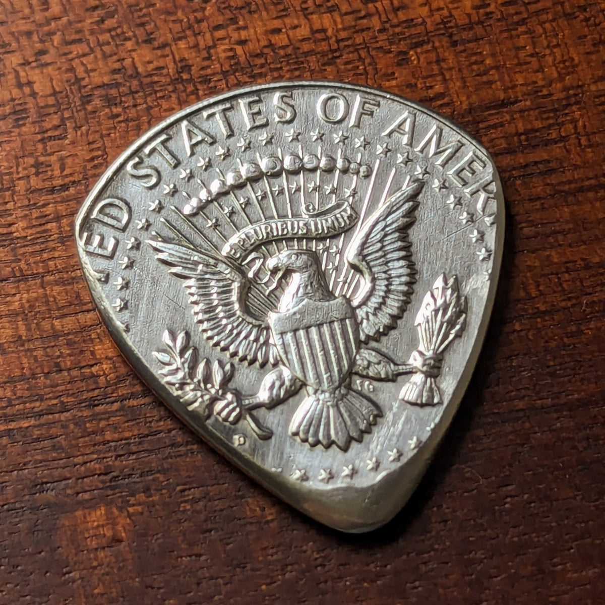 Silver Guitar Pick from JFK Half Dollar