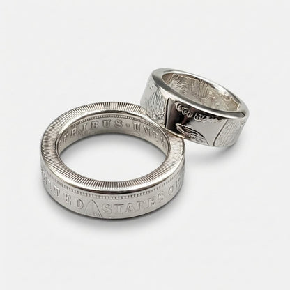 Morgan Silver Dollar Wedding Band Set