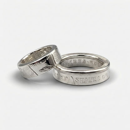 Morgan Silver Dollar Wedding Band Set
