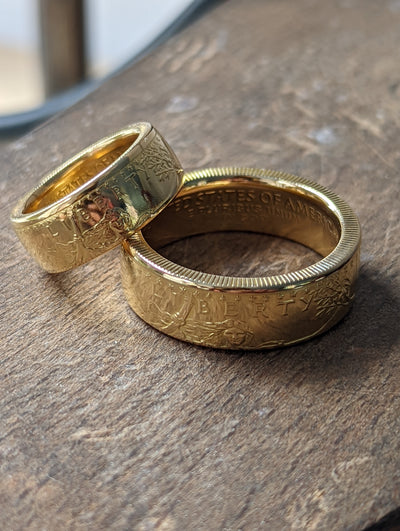 Gold Coin Ring Wedding Bands