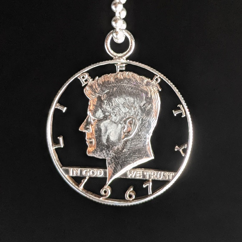 1967 JFK Half Dollar Cut Coin Necklace