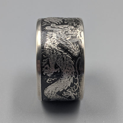 Australian Double Dragon Coin Ring