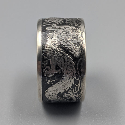 Australian Double Dragon Coin Ring