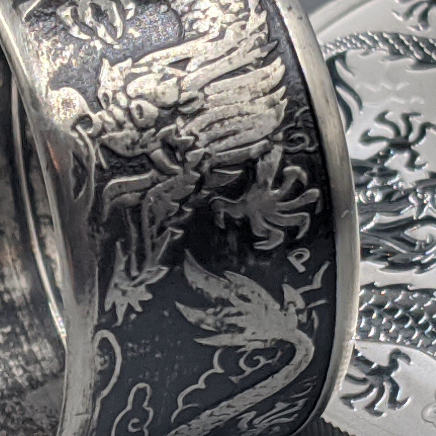 Australian Double Dragon Coin Ring