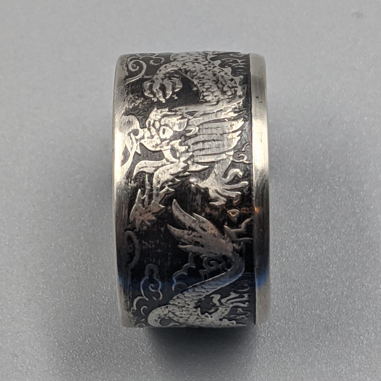 Australian Double Dragon Coin Ring
