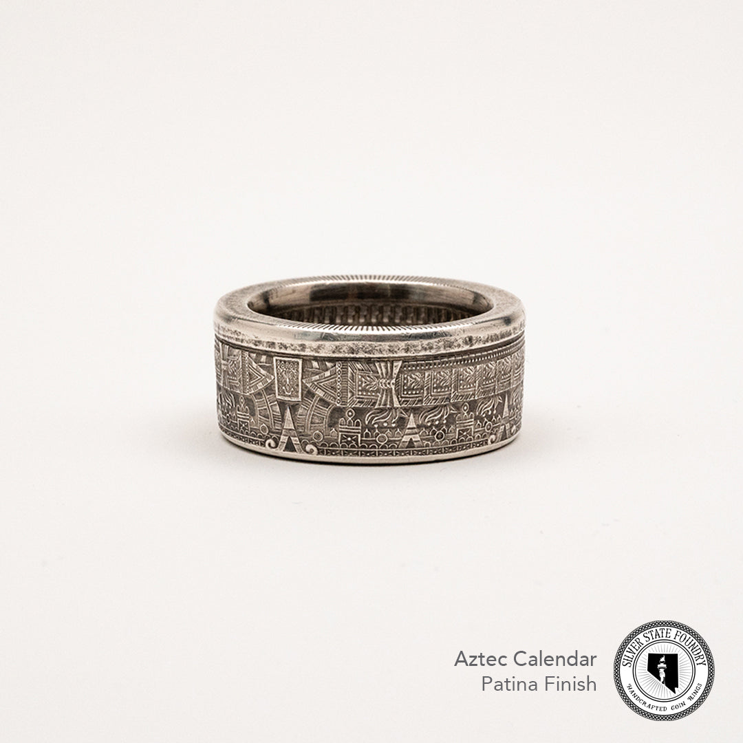 Aztec Calendar Coin Ring