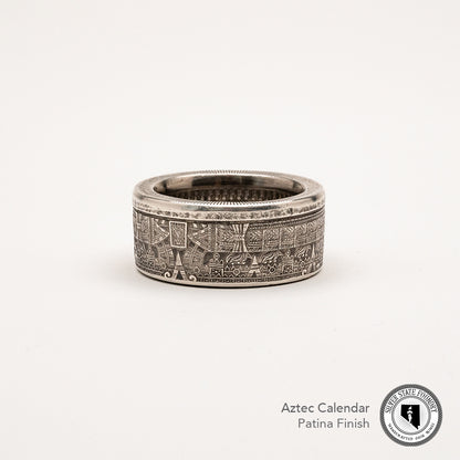 Aztec Calendar Coin Ring