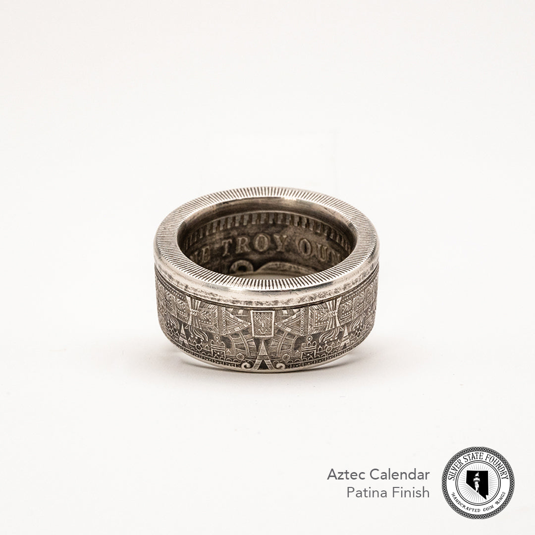 Aztec Calendar Coin Ring
