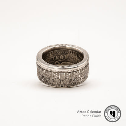 Aztec Calendar Coin Ring