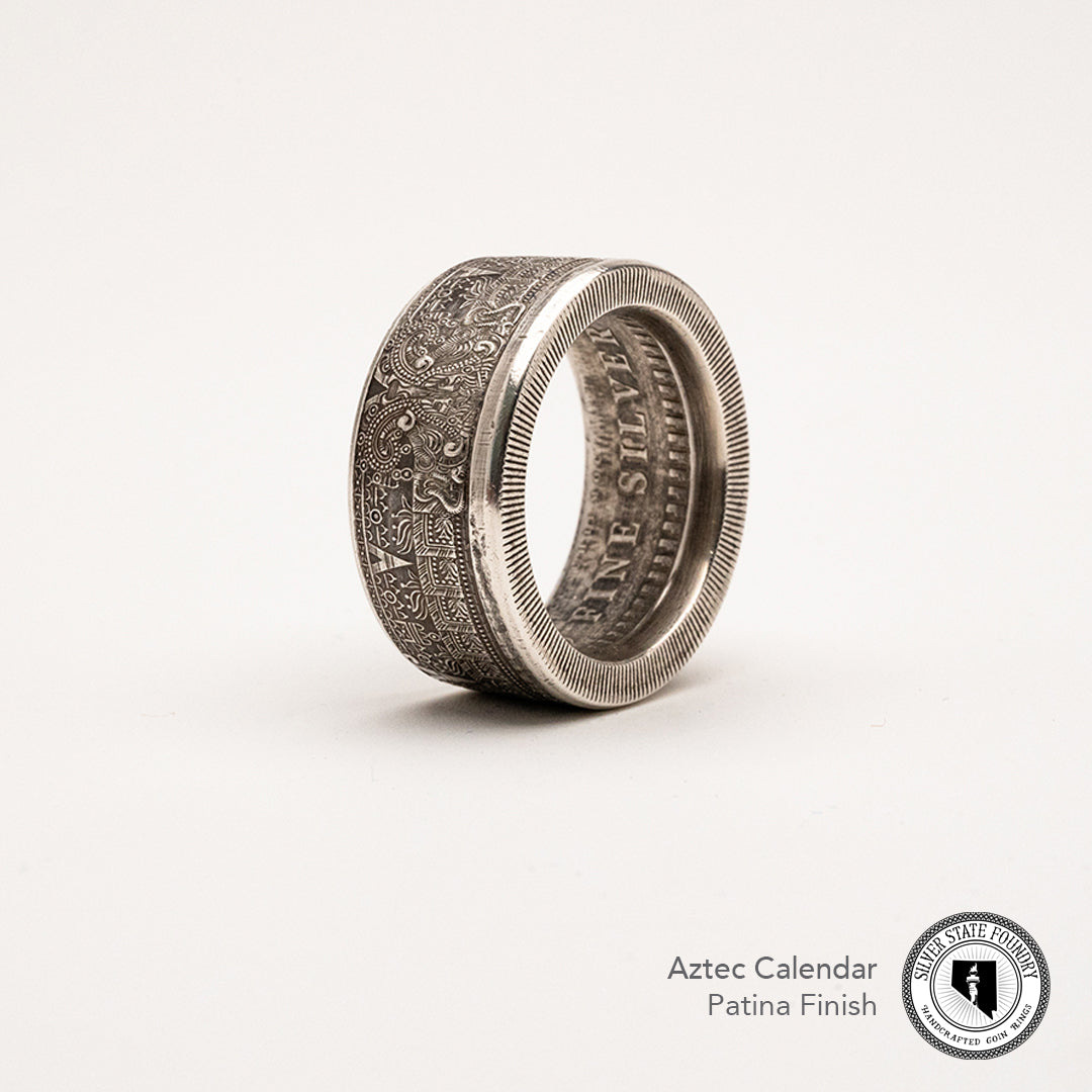 Aztec Calendar Coin Ring