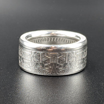 Aztec Calendar Coin Ring