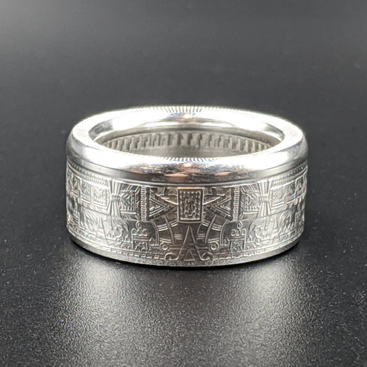 Aztec Calendar Coin Ring
