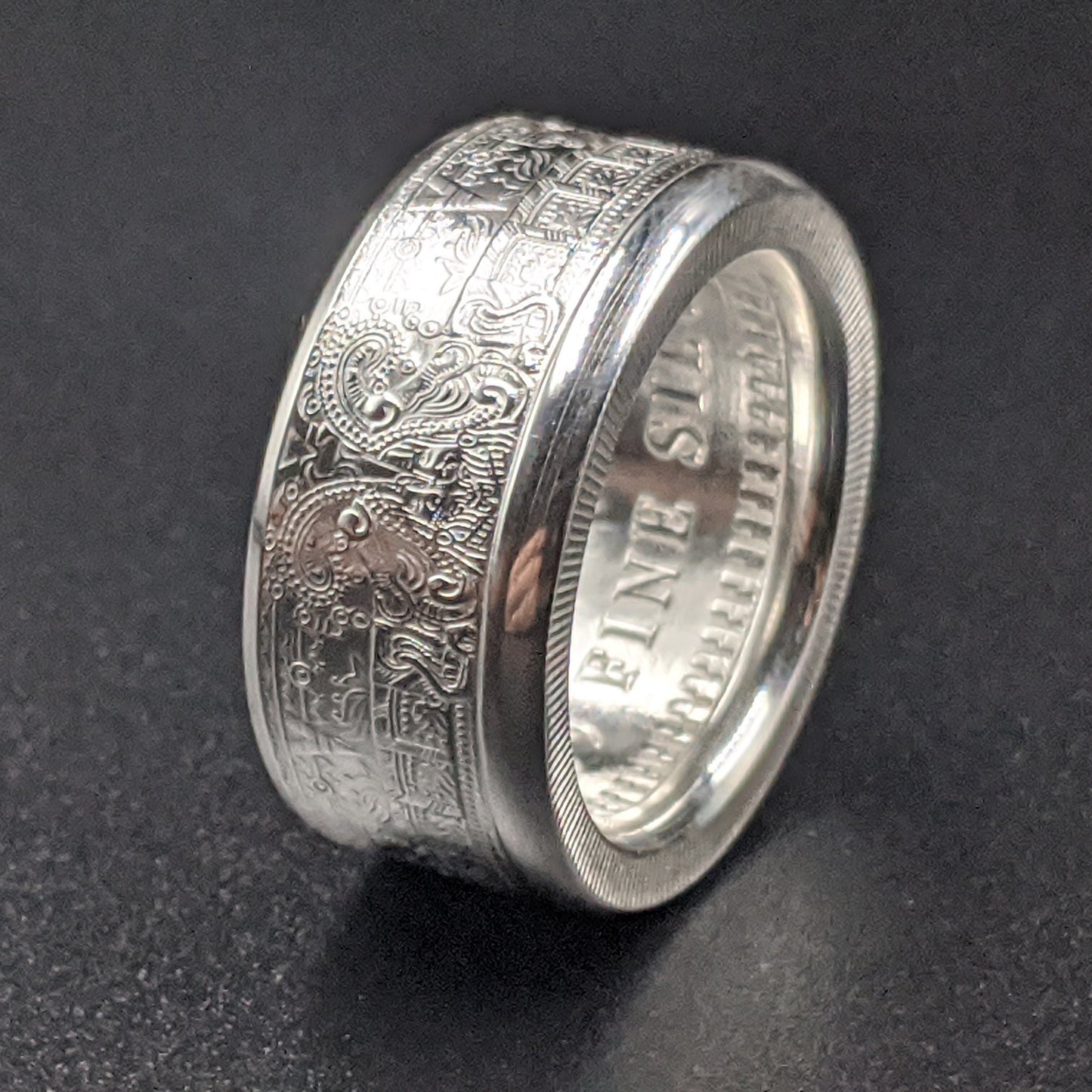 Aztec Calendar Coin Ring