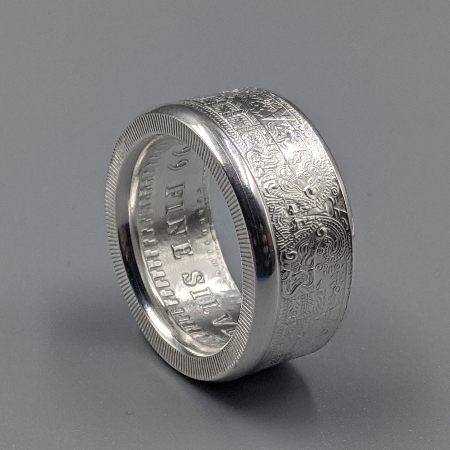 Aztec Calendar Coin Ring