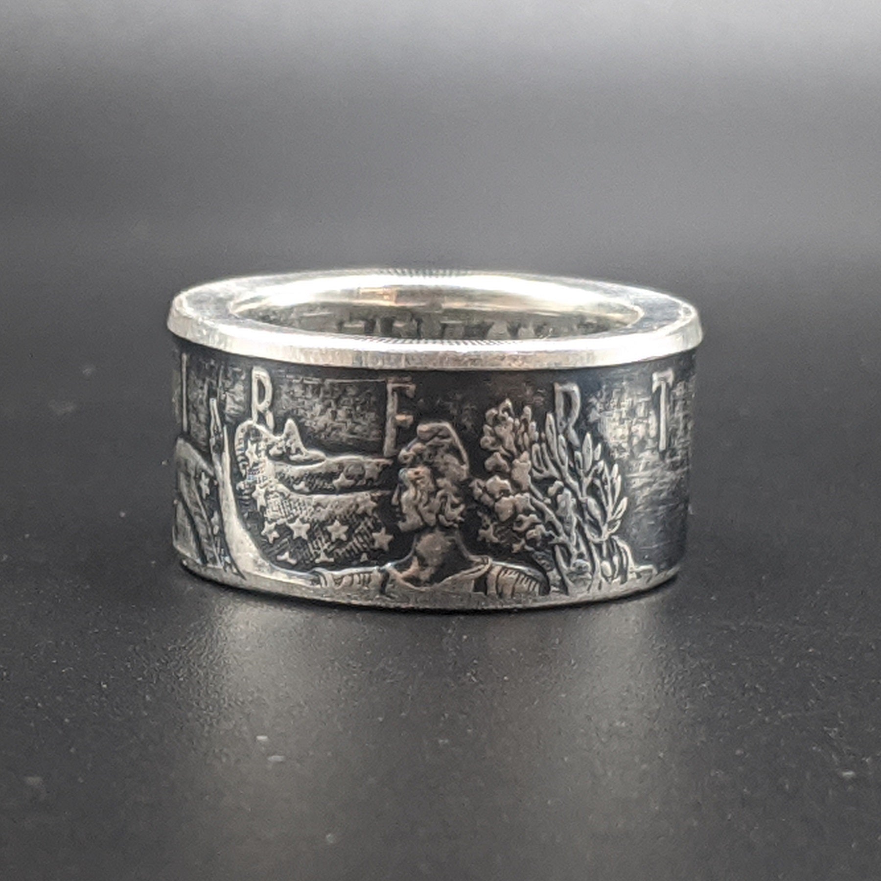 American Silver Eagle Coin Ring – Hand-Forged from a 1 oz U.S. Silver Coin
