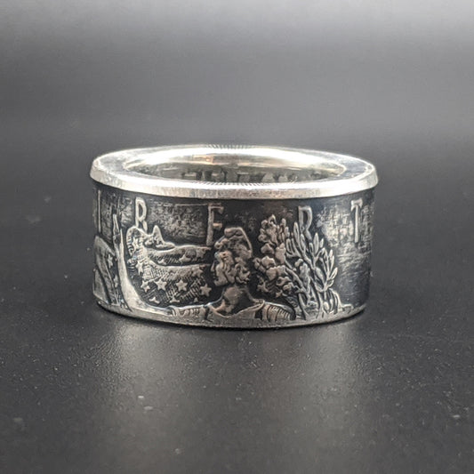 American Silver Eagle Coin Ring – Hand-Forged from a 1 oz U.S. Silver Coin