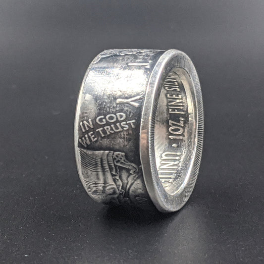 American Silver Eagle Coin Ring – Hand-Forged from a 1 oz U.S. Silver Coin