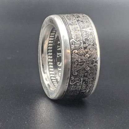 Aztec Calendar Coin Ring