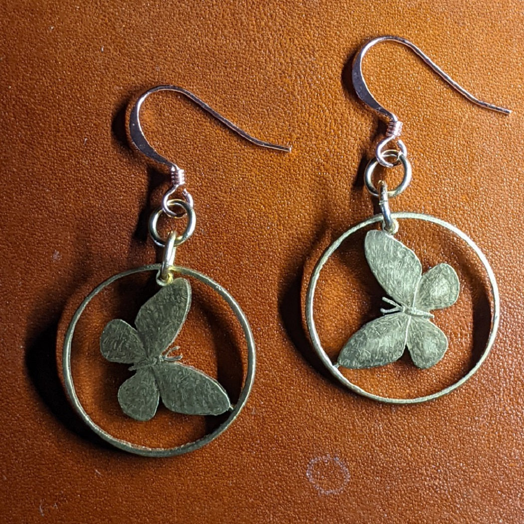 Butterfly Cut Coin Earrings