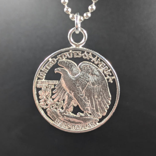 1941 Walking Liberty Half Dollar Cut Coin Necklace