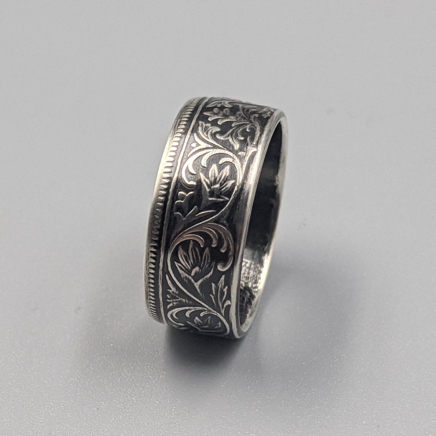 Silver British India One Rupee Coin Ring - 1847-1901