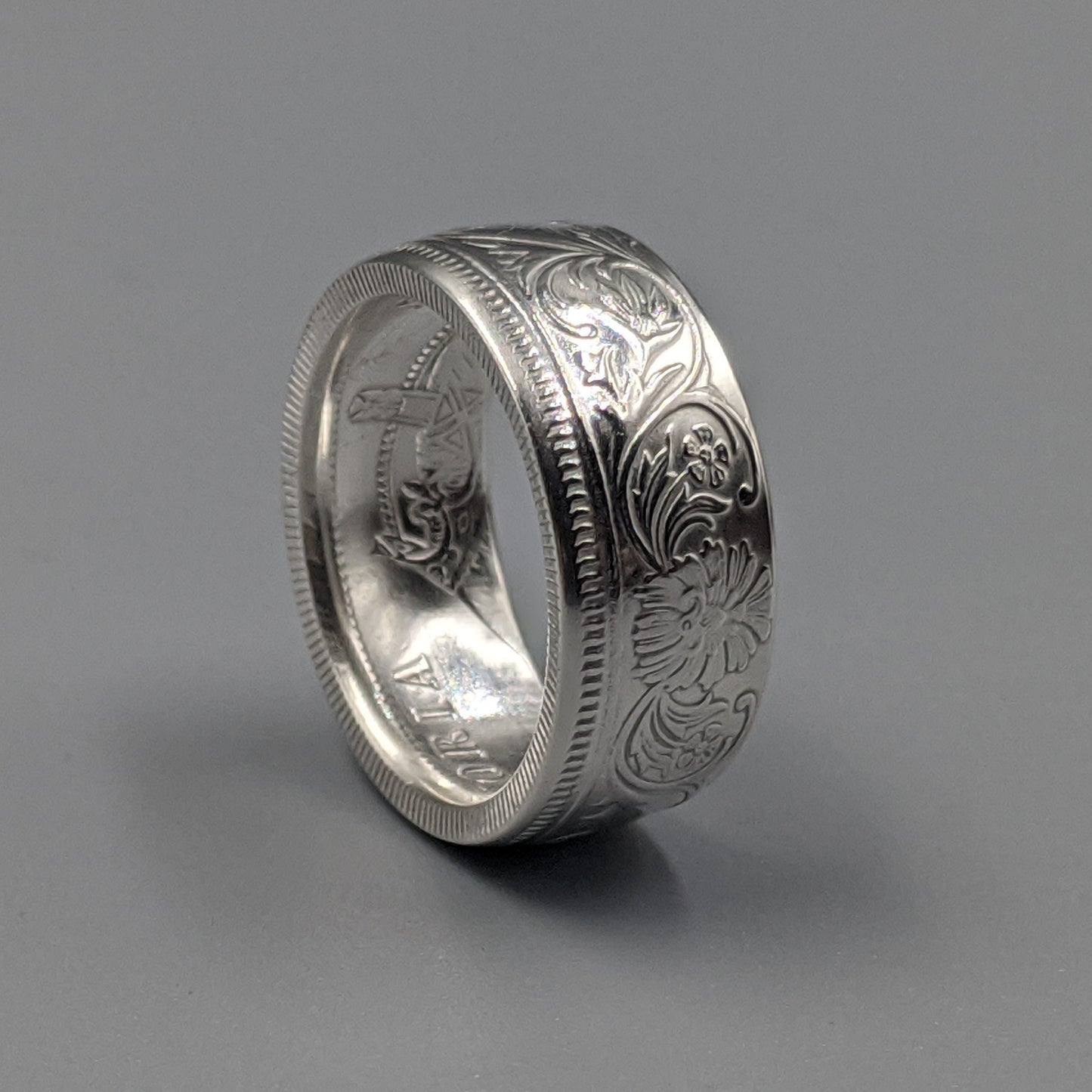 Silver British India One Rupee Coin Ring - 1847-1901