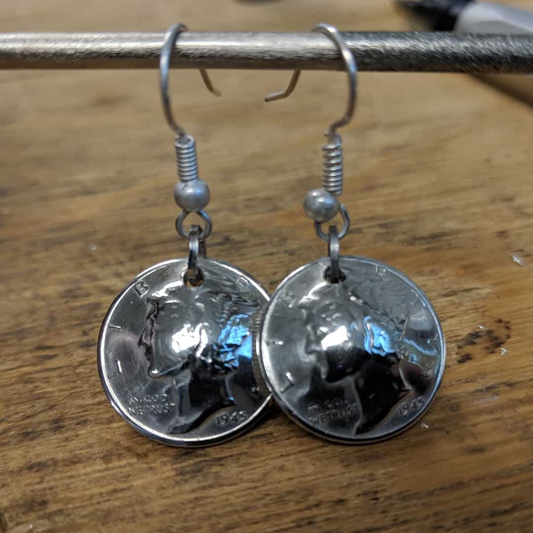 Mercury Dime Drop Earrings