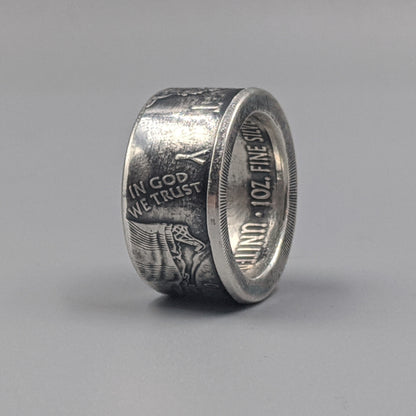 American Silver Eagle Coin Ring – Hand-Forged from a 1 oz U.S. Silver Coin