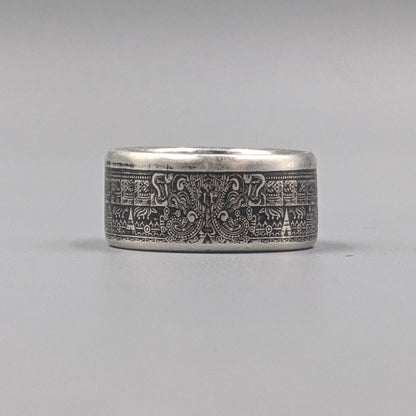 Aztec Calendar Coin Ring