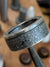 .999 silver Aztec Coin Ring with patina finish.
