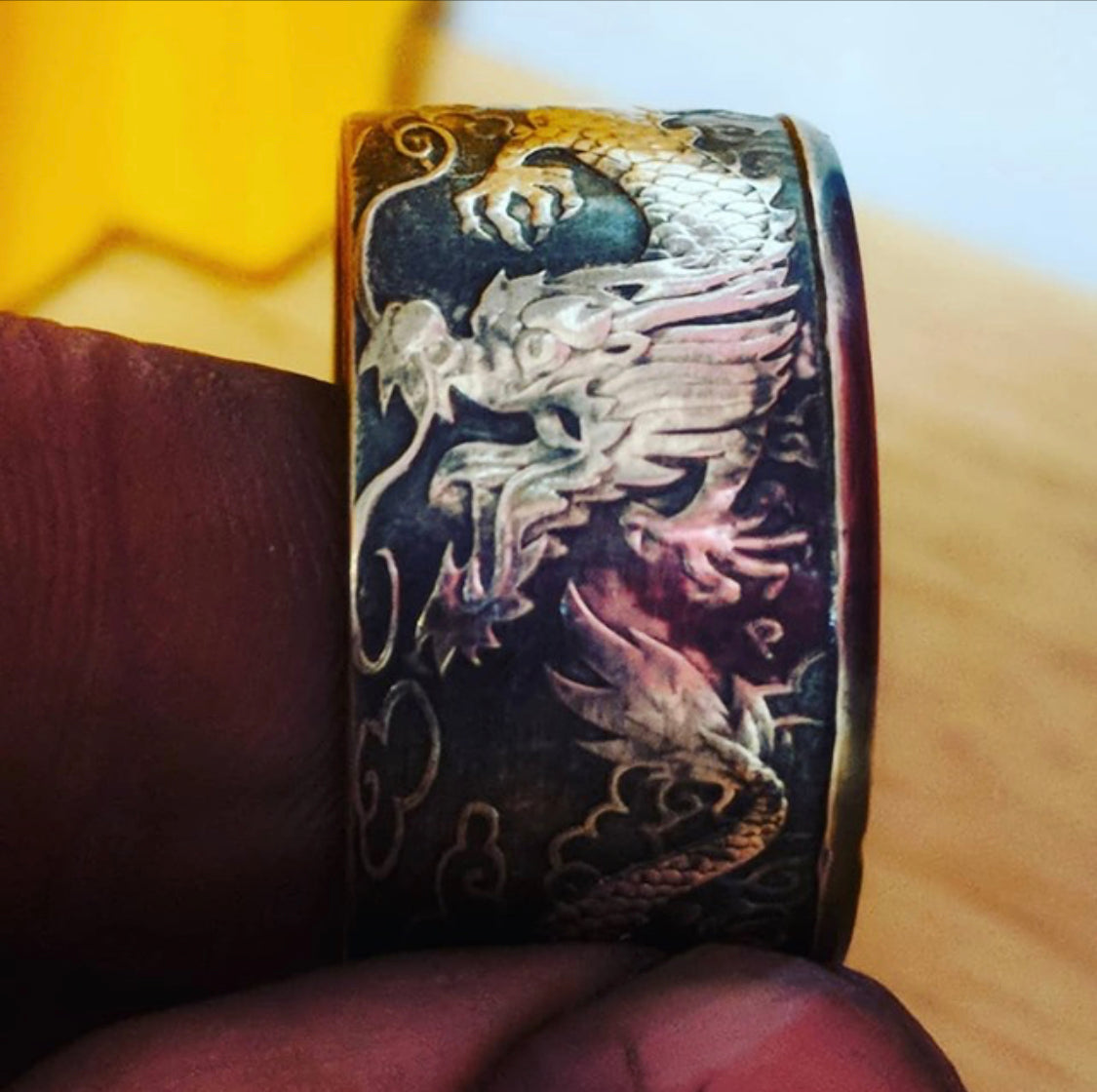 Australian Double Dragon Coin Ring