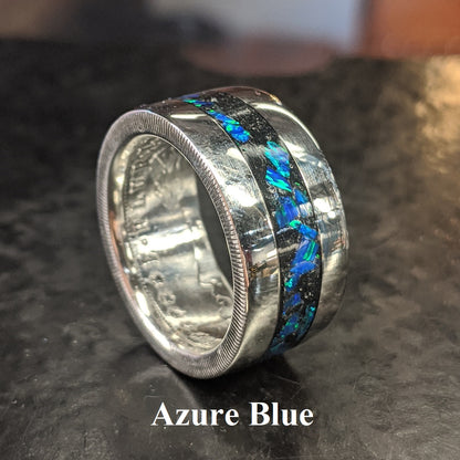 MORGAN SILVER DOLLAR COIN RING with *INLAY*
