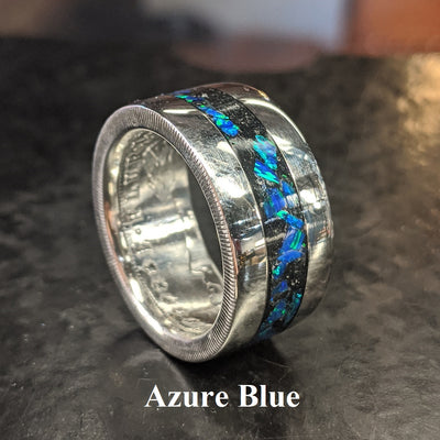 Color sample - azure blue opal inlay