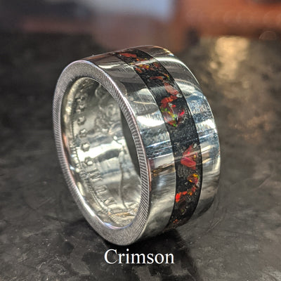 Color sample - crimson opal inlay