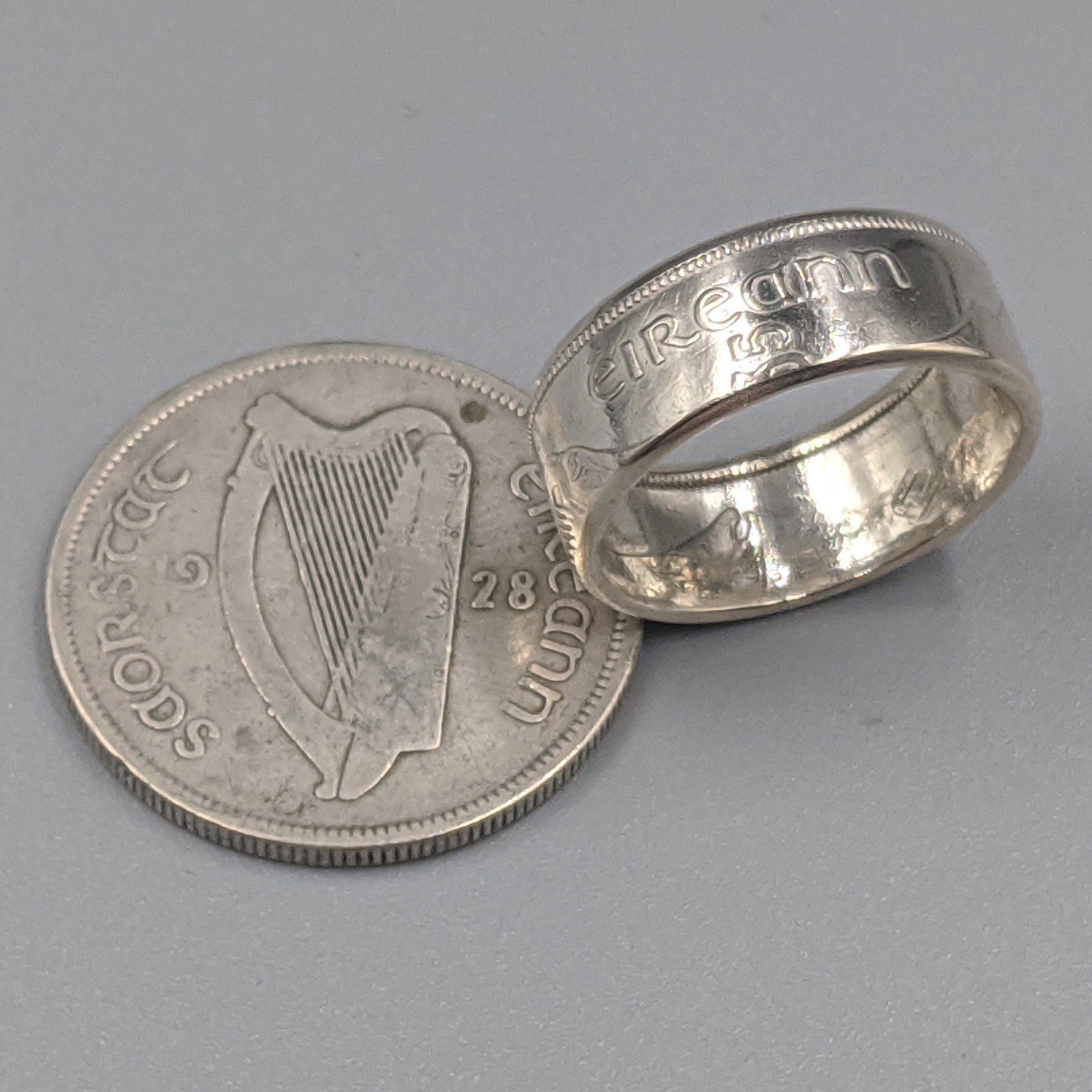 Irish Silver Florin Coin Ring