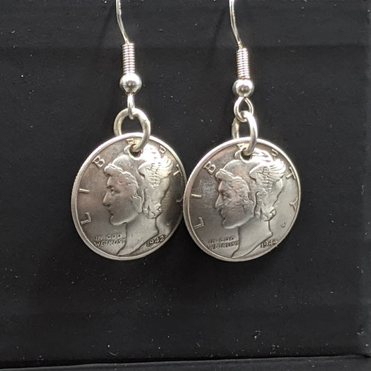 Mercury Dime Drop Earrings