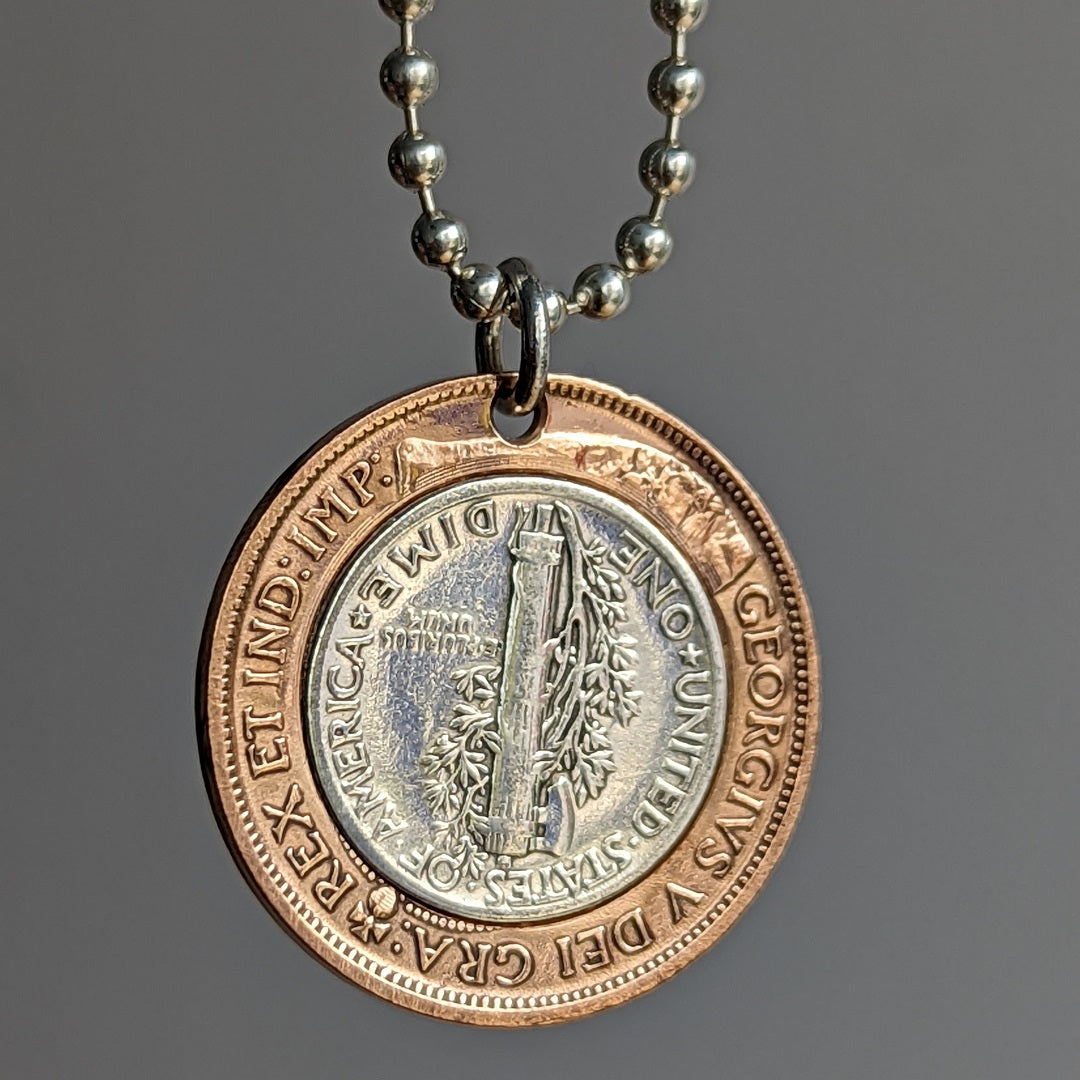 Mercury Dime "Bullseye" Pendant
