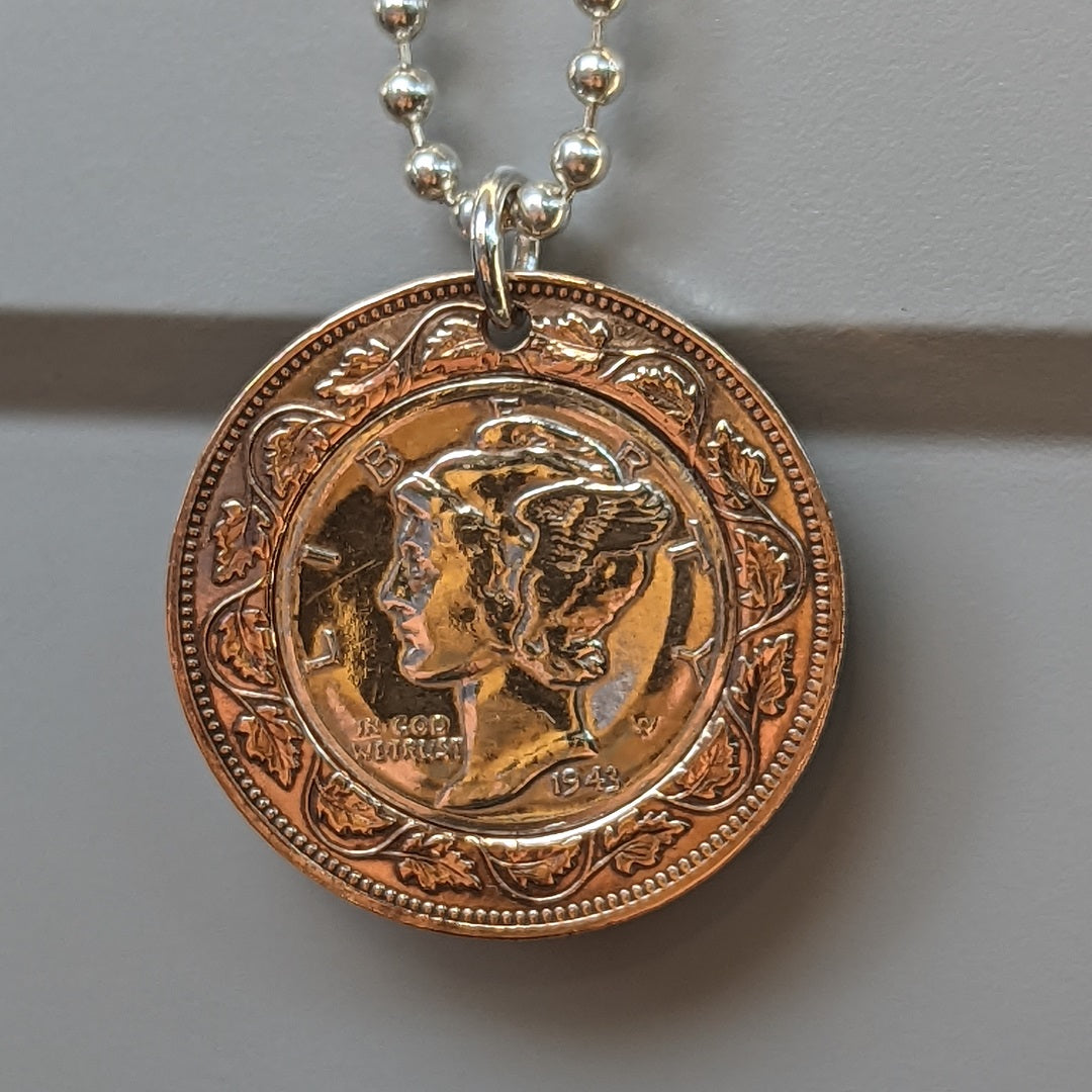Mercury Dime "Bullseye" Pendant