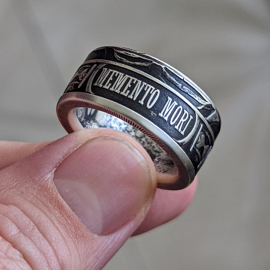 Momento Mori Silver Coin Ring