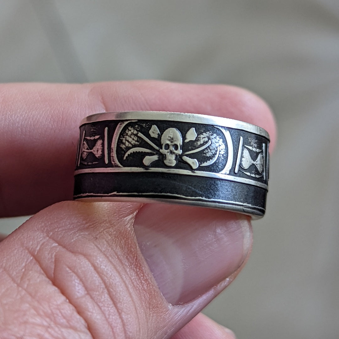 Momento Mori Silver Coin Ring